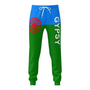 Sweatpants Mens Sweatpants Rom Gypsy Flag Pants With Pockets Joggers Soccer Football Multifunction Sports Sweat med dragstring