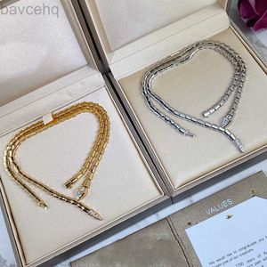 Naszyjniki wiszące Choker Nowa marka 2022 Marka Pure 925 Srebrna biżuteria Kobiety Rose Gold Snake Diamond Naszyjnik Piękny luksusowy jakość 240302