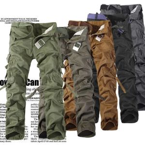 Pants New Men Cargo Pants 6 color army green big pockets decoration mens Casual trousers easy wash male autumn army pants plus size 42