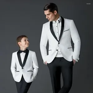 Abiti da uomo 2024 Ragazzi per matrimoni Vestito per bambini Nero/Bianco Capretto Matrimonio Prom Blazer Tuxedo (Giacca Pantaloni Cravatta)