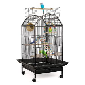 Nests Stainless Steel Parrot Cage Metal Bird Open Top Cage Large Flight Houses for Conure Parakeet Cockatiel Finch Macaw Cockatoo