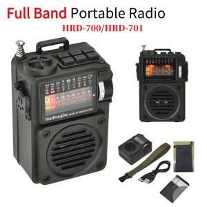 Altoparlanti HRD700 HRD701 Radio portatile Full Band Ricevitore radio FM/MW/SW/WB Altoparlante Bluetooth Riproduzione musicale per Home Office di emergenza