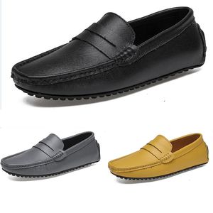 Модельные туфли весна-осень-лето серые, черные, белые мужские туфли с низким берцем, дышащие туфли на мягкой подошве, мужские туфли на плоской подошве GAI-21