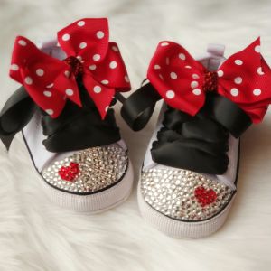 Açık Dillling Polka Dot Little Cutie Yıldız Sneaker Sparkle Bebek Tuval Ayakkabı Çarpıcı Pram 01y Prenses Kız Sneaker Walkers