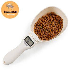 Matning 800G/1G Pet Food Scale Cup för hundkatt Foderskål Köksskedsked Mätning Scoop Cup Portable med LED -display