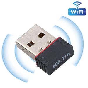 Nätverkskabelanslutningar 150M USB WiFi Wireless Adapter 150Mbps IEEE 802.11n G B Mini Antena Adapters Chipset RTL8188 ETV EUS CARD DHVJY