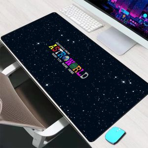 Pads Travis Scott Astroworld Myse Pad Large Gaming Accessories Myse Mat Mat Mat Mat Pad Computer MOUSEPAD PC PC Gamer Mausepad