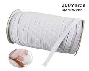 Stokta 200 metre uzunluk 012 inç genişlik, dikiş için dikiş için örgü elastik bant örgü bant DIY maskesi yatak örtüsü elastik2878444