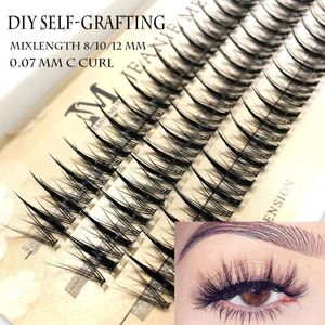 False Eyelashes SKONHED 0.07mm C Curl Individual Cluster Self Grafting Eyelash Extension DIY Natural Wispy Lashes 8/10/12MM