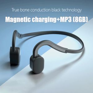 Spelare HT2 Wireless Bone Conduktion Hörlurar för sport som kör MP3 -spelare 8GB Byggt kort Bluetooth -hörlurar Vattentäta headset