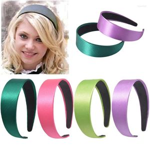 Hair Clips Spring Summer Candy Color Satin Wide Headband For Women Fashion Chic Korean Colored Wash Face Make-up Sport Hoop Headwear