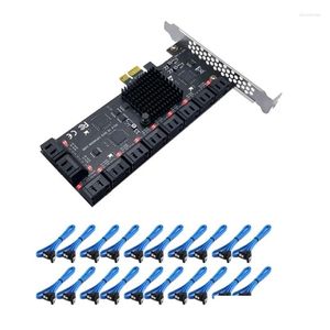 Kable komputerowe Złącza S PCI dla Express X1 2.0 Black PCIE SATA 20 Ports Karta Forchia Mining z samozidentyfikowanym No OTBMR