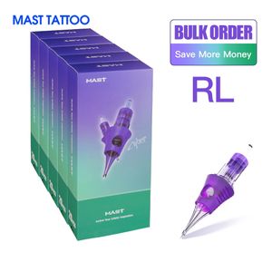 Pudełka 3/5/10 RL Mast Pro Pro Tattoo kaseta igły Makijaż Makijaż stałego masztu cybernetyczne igły okrągłe liniowca 0,35 mm/0,30 mm/0,25 mm 240219