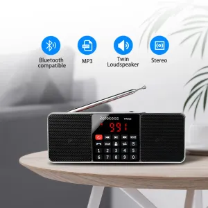 Rádio Radio Radios portáteis AM FM FM Receptor de rádio estéreo FM de Bluetooth FM On Batteries MP3 Player