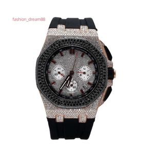 Fantastik Kaliteli Su Geçirmez Aydınlık Doğal Laboratuar Grown Diamond Watches Hip Hop Moissanite Kemer Güzel Takı Mağazası ile İzle