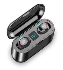 TWS F9 Drahtlose Kopfhörer Stereo Sport Bluetooth Kopfhörer Touch Mini Ohrhörer Bass Headset mit 2000 mAh Lade Fall Power Bank8221214