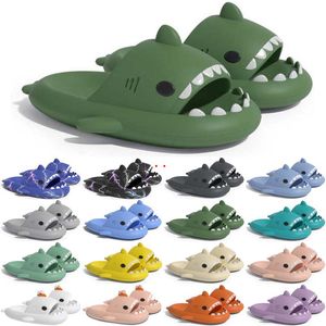 Free Shipping Designer shark slides sandal slipper sliders for men women sandals slide pantoufle mules mens slippers trainers flip flops sandles color18