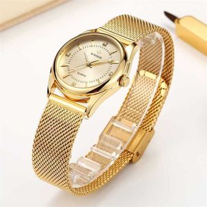 26 % RABATT auf die Uhr „Watch WWOOR Luxury Dress Gold Ladies Elegant Diamond Small Quartz For Women Steel Mesh Clock“ zegarek damski