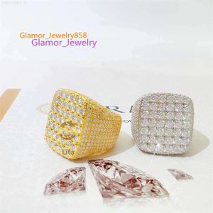 Gioielli hip-hop Anello in moissanite Gra con diamanti completamente ghiacciati in argento sterling Sier Pass per uomo