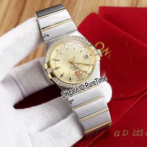 New 123 25 35 20 58 001 Two Tone Yellow Gold Diamond Bezel Gold Dial Miyota 8215 Automatic Mens Watch Stainless Steel Watches Pure2767