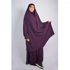 Ubranie etniczne Ramadan szaty Khimar modlitewne ubranie 2 -częściowy zestaw muzułmańskich abaya kobiety hidżab napowietrzna spódnica indyka arabska colthing