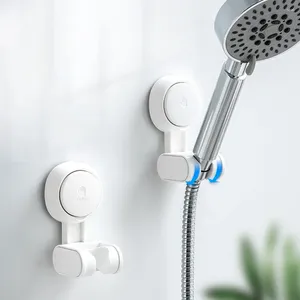 Set di accessori per il bagno Ventosa Ventosa Base per doccia Supporto per bacchetta Testina a parete Staffa universale per telefono Bianco