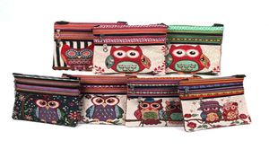 Canvas Owl Counter Facs Cartoon Messenger Bag Bag Bag FolkCustom Bag 5 Style Top Quality6021622