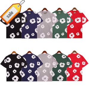 Men's T-shirts Grizzly Designer t Shirt Denim Clothes Men Kapok Printed American Street Co-ed Casual Red Green Blue Black T-shirt