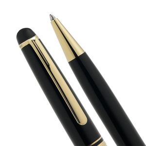 High quality Msk163 Black Resin Ballpoint pen Stationery office school supplies Luxury Writing Rollerball pens with Serial Number6008954