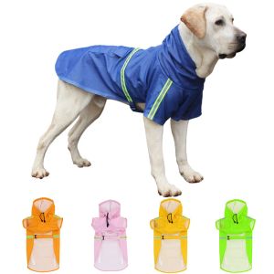 Regenmäntel Wasserdichter Hunderegenmantel Hunderegenmantel für kleine große Hunde Reflektierende Hundeumhangjacke Sicherheitsregenbekleidung Haustierponchokleidung S5XL