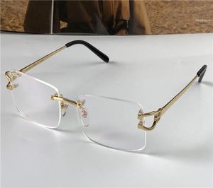 Klassiska män Business Frame Style Eyewear Small Square Frameless Ultralight Optical Glasses Top Quality Clear Lens Eyeglasses 36431574078