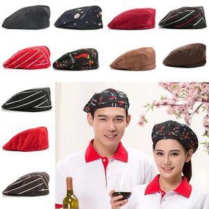 Berets Fashion Men Women Chef Cook Baking Hats Cafe Bar Waiter Beret Hat Restaurant El Workwear Kitchen Forward Work Cap