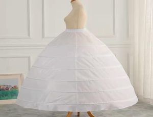 Vit plus -storlek bollklänning Brudpetticoat 6 Hoops Jupon Tarlatan Crinoline underskirt Slips Make Dress Puffy Quince Bridal Debuta6181890