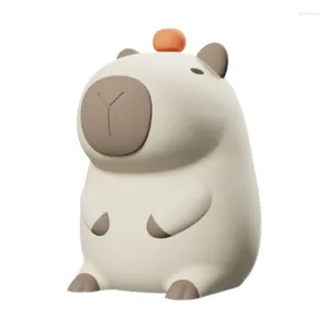 Bordslampor Cartoon Animal Lamp Capybara Silicone Sleep Light USB laddas med färgglad belysning sovrumsdekor 594C