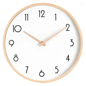 Wall Clocks Clock Silent Non-Ticking For Home/Living Room/Bedroom/School With Solid Wood 10 Inch
