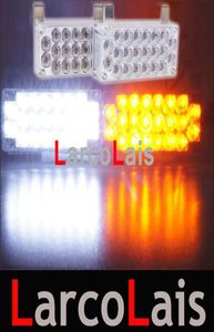 Larcolais Amber White 2x22 LED Strobe Flash Warning Ems Car Truck Light Flashing Firemen Lights 2 X 22 LLSL8856949