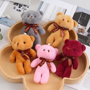 50pcs Peluş Peluş Oyuncak Ayı Dolls Sevimli Küçük Ayı Pikişli Hayvan Dolgulu Oyuncaklar Kız Çantası Akıllı Anahtarlık Çocuk Partisi Hediyesi Toptan 240220