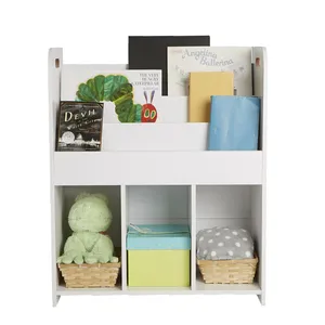 Hooks Mind Reader 2-Tier Kids 'Storage Shelf Unit Bookhelf och Toy Cubby Bin Organizer White
