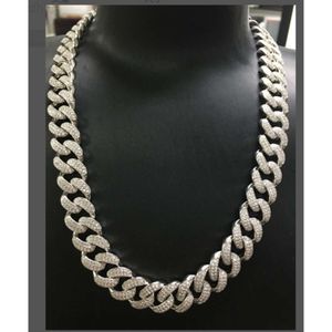 Fabrik Custom Hip Hop Dicke 19mm 20 mm 22 mm VVS Moissanit Diamond Cuban Link Kette Männer OEM 925 Silber vereisere kubanische Armband