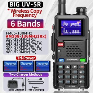 Baofeng UV 5RH 10W Bande complete Walkie Talkie Wirless Copia frequenza TypeC Caricatore Aggiornato 5R Ricetrasmettitore Ham Radio bidirezionale 240229