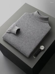 Camisolas masculinas outono inverno gola alta pulôver camisola meino lã manga longa básico macio quente cashmere malhas casual jumper topos