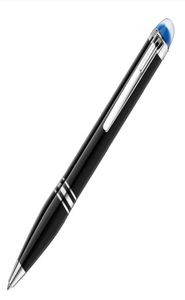 Promocja Black Ballpoint Pen Balle Ball Pen z niebieską kryształową głową kaligrafię atrament Fontanna Penu na prezent urodzinowy No Box4913084