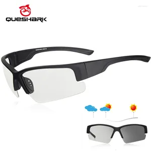 Outdoor Eyewear QUESHARK Women Men Pochromic HD Polarized Ultralight Cycling Sunglasses Sports MTB Bicycle Riding Road Bike Glasses