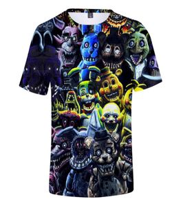 Cartoon Five Nights at Freddy039s Printed T Shirt Kobiety Mężczyźni Mężczyźni Summer Masher Oneck Krótki rękaw zabawne koszulki graficzne FNAf Cloth2991012