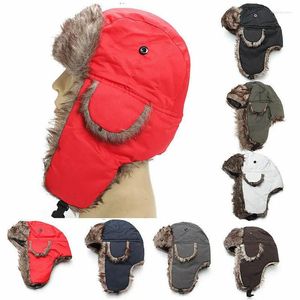 Vendita di berretti unisex Trapper Bomber caldo soldato russo orecchio cappello da sci invernale uomo donna cappelli