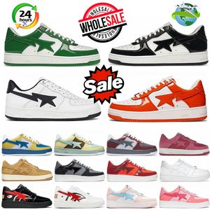 2024 sk8 Designer Sta Freizeitschuhe Low Top Männer und Frauen Gelb Blau Camouflage Skateboarding Sport Bapely Sneakers Outdoor Schuhe Wasserdichtes Leder Größe 36-45