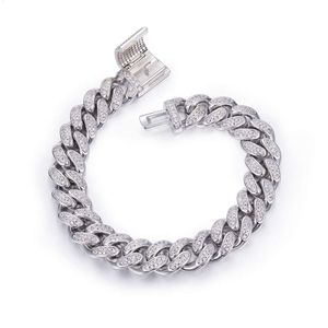 Großhandel Tänzer 12mm Moissanit -Kette aus Hip Hop Schmuck S925 Sliver 14k Mode Halskette Kubanische Moissanit -Kette