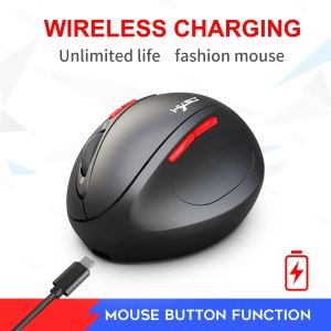 Ratos 2.4g mouse sem fio para computador escritório 7 botão design ergonômico recarregável mouse vertical saudável 2400 dpi longa vida útil da bateria