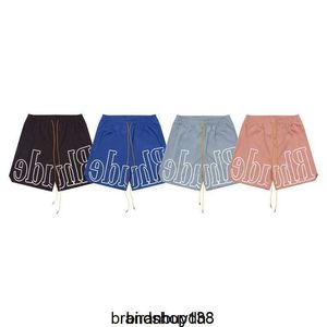 High Street Marka Rhude Amerikan Mektubu Baskı Hızlı Kuru Su Geçirmez Drawstring Şort Yaz Gevşek Nefes Alabilir Sıradan Basketbol Pantolon