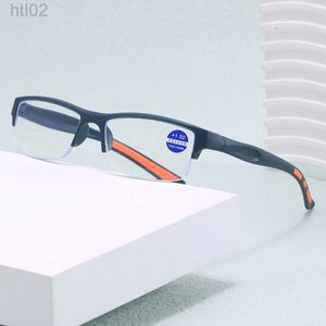 Hbp New Fashionable and Personalized Sports Presbyopia Glasses for Men with Half Frame High-definition Reading and Anti Blue Light Presbyopia Glasses for Men